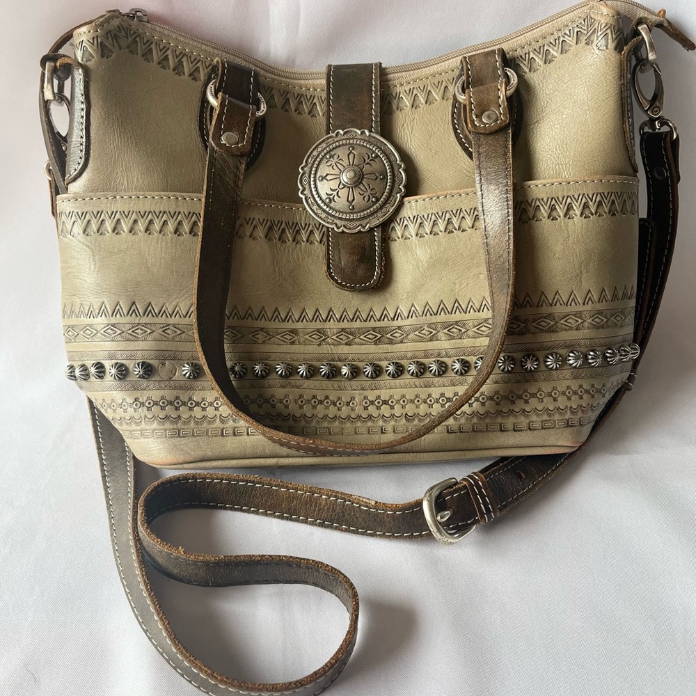 American West Genuine Leather Preloved Bag
